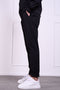 Premium Tapered Turn-Up Pants - Black
