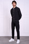 Premium Tapered Turn-Up Pants - Black