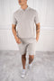 Premium Ribbed Knitted Polo Shirt - Grey