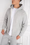 Premium Luxe Zip Up Hoody - Grey Marl