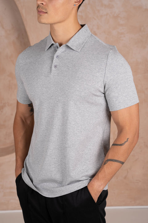 Premium Cotton Polo - Grey