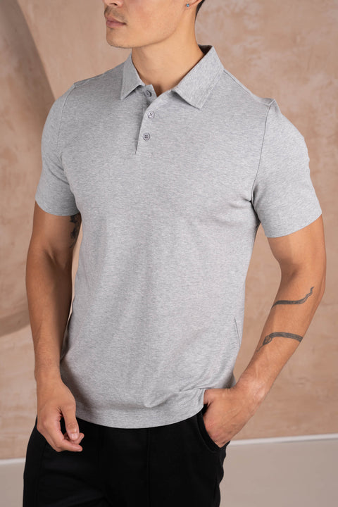 Premium Cotton Polo - Grey