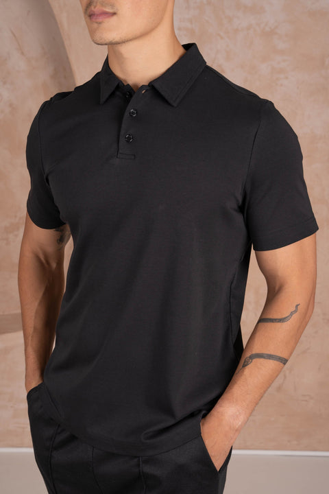 Premium Cotton Polo - Black