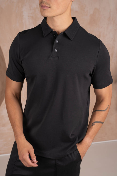 Premium Cotton Polo - Black