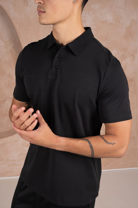 Premium Cotton Polo - Black