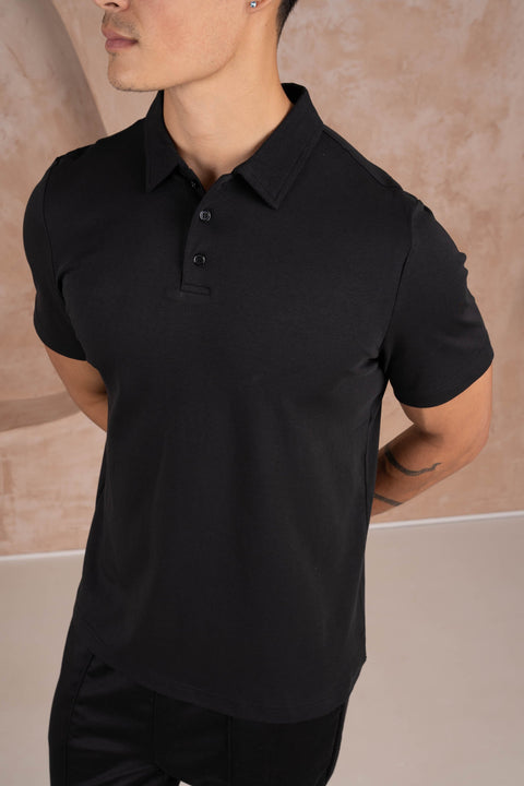 Premium Cotton Polo - Black