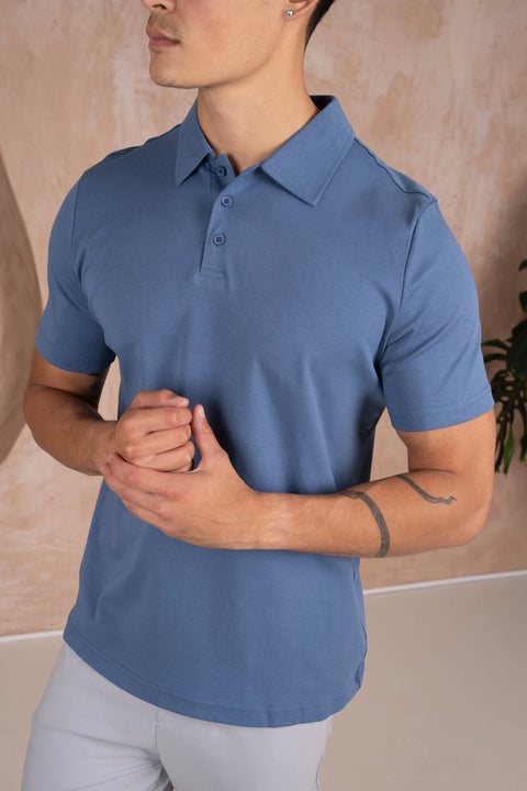 Premium Cotton Polo - Navy