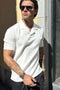 Scuba Open Neck Revere Polo - White