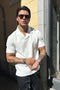 Scuba Open Neck Revere Polo - White