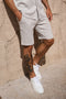 Ripple Texture Shorts - Light Grey