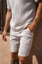 Ripple Texture Shorts - Light Grey