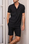 Pleated Slim Fit Shorts - Black